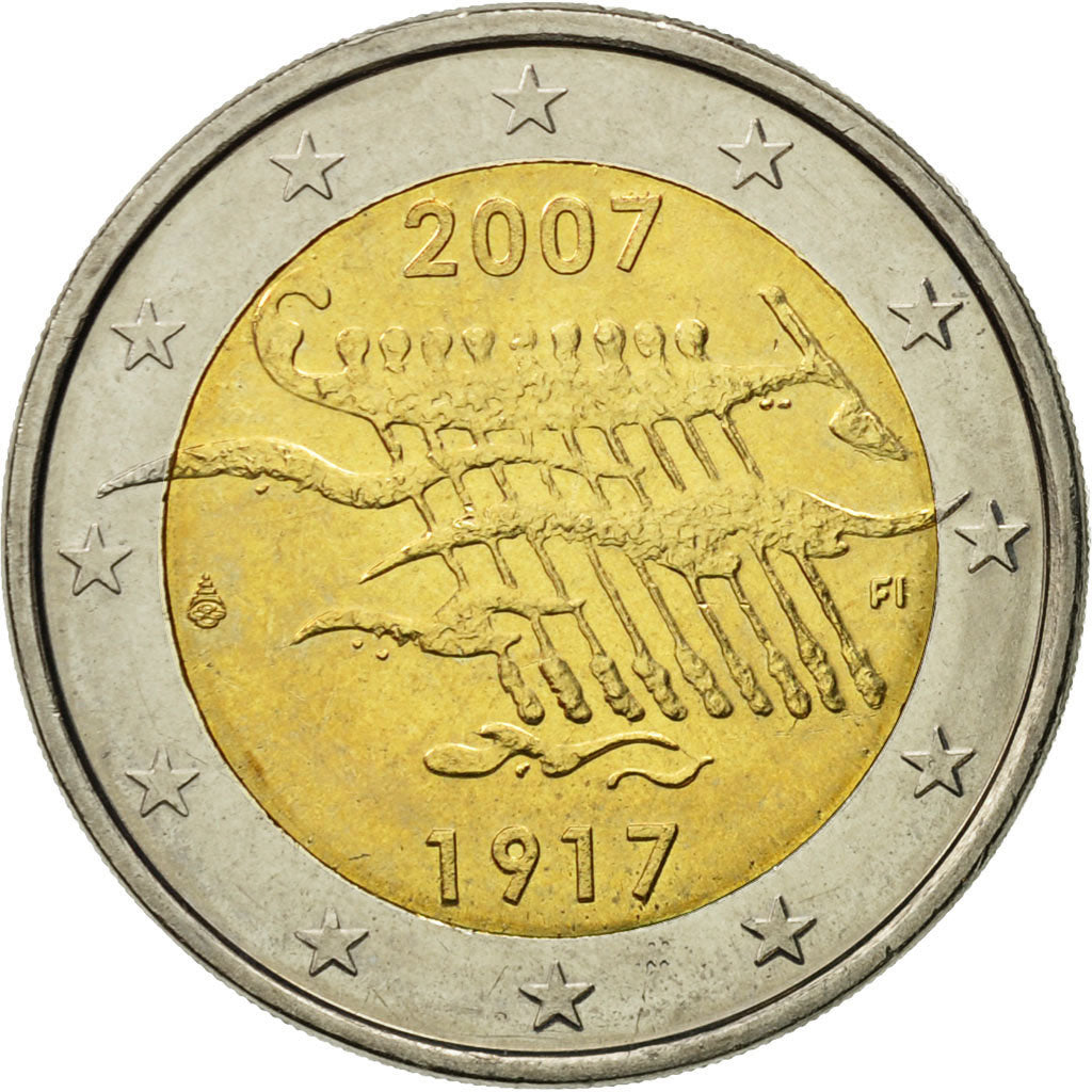 Finland, 2 Euro, 90 ANS INDEPENDANCE, 2007, EF(40-45), Bi-Metallic, KM:139