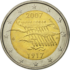 Finland, 2 Euro, 90 ANS INDEPENDANCE, 2007, EF(40-45), Bi-Metallic, KM:139
