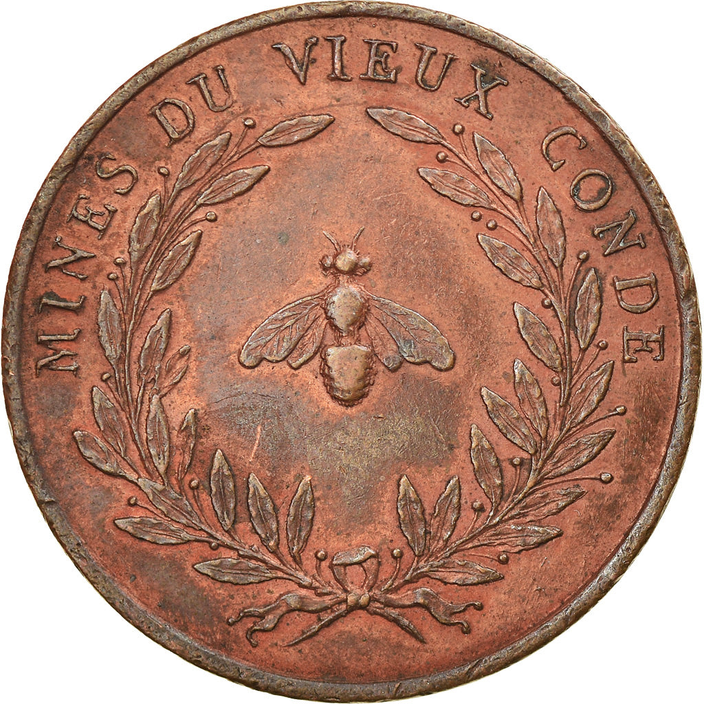 France, Token, Jeton de Mineur, Mines du Vieux Conde, EF(40-45), Copper