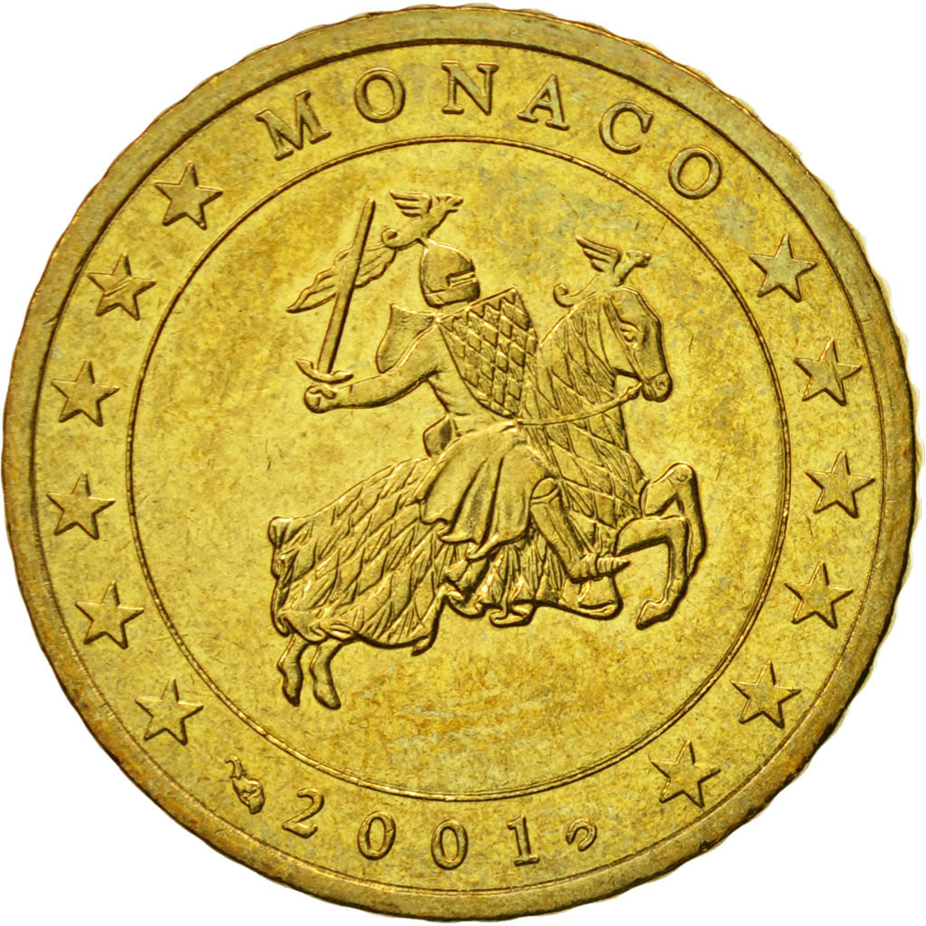 Monaco, 50 Euro Cent, 2001, SUP, Laiton, KM:172