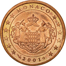 Monaco, 5 Euro Cent, 2001, MS(63), Copper Plated Steel, KM:169