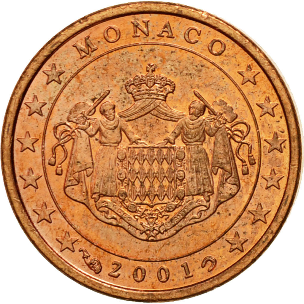 Monaco, Euro Cent, 2001, MS(63), Copper Plated Steel, KM:167