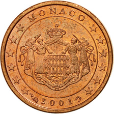 Monaco, Euro Cent, 2001, MS(63), Copper Plated Steel, KM:167