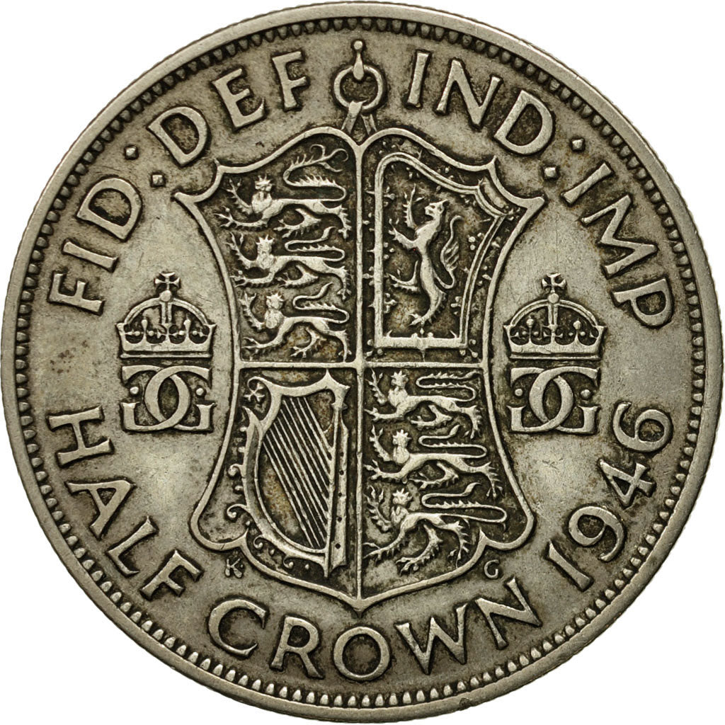 Coin, Great Britain, George VI, 1/2 Crown, 1946, EF(40-45), Silver, KM:856