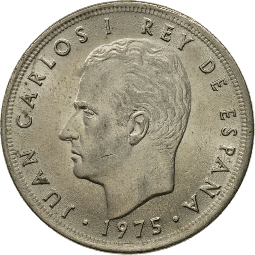 Moneta, Spagna, Juan Carlos I, 5 Pesetas, 1975, BB, Rame-nichel, KM:807