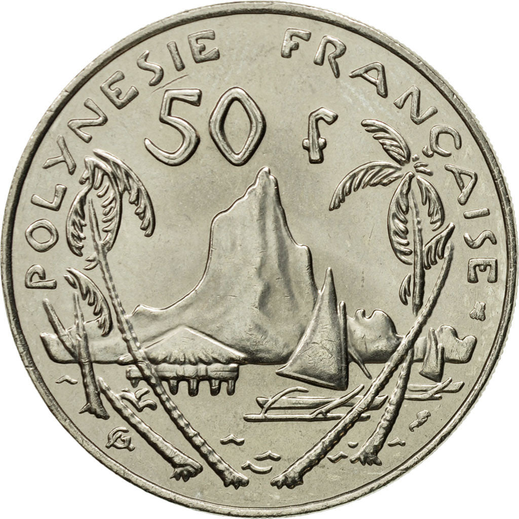 Coin, French Polynesia, 50 Francs, 1995, Paris, AU(55-58), Nickel, KM:13