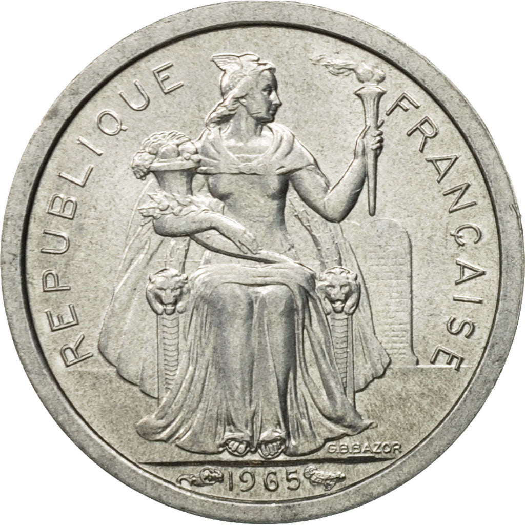 Coin, French Polynesia, 50 Centimes, 1965, Paris, MS(63), Aluminum, KM:1