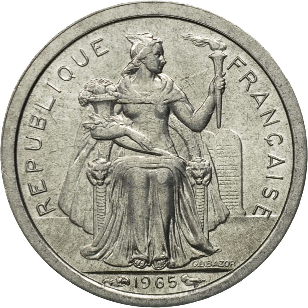 Coin, French Polynesia, 50 Centimes, 1965, Paris, MS(60-62), Aluminum, KM:1