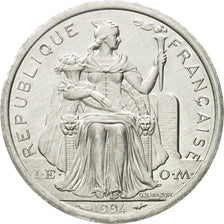 Coin, French Polynesia, Franc, 1994, Paris, MS(63), Aluminum, KM:11
