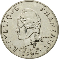 Coin, New Caledonia, 20 Francs, 1996, Paris, AU(55-58), Nickel, KM:12