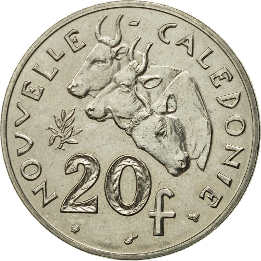 Coin, New Caledonia, 20 Francs, 1996, Paris, AU(55-58), Nickel, KM:12