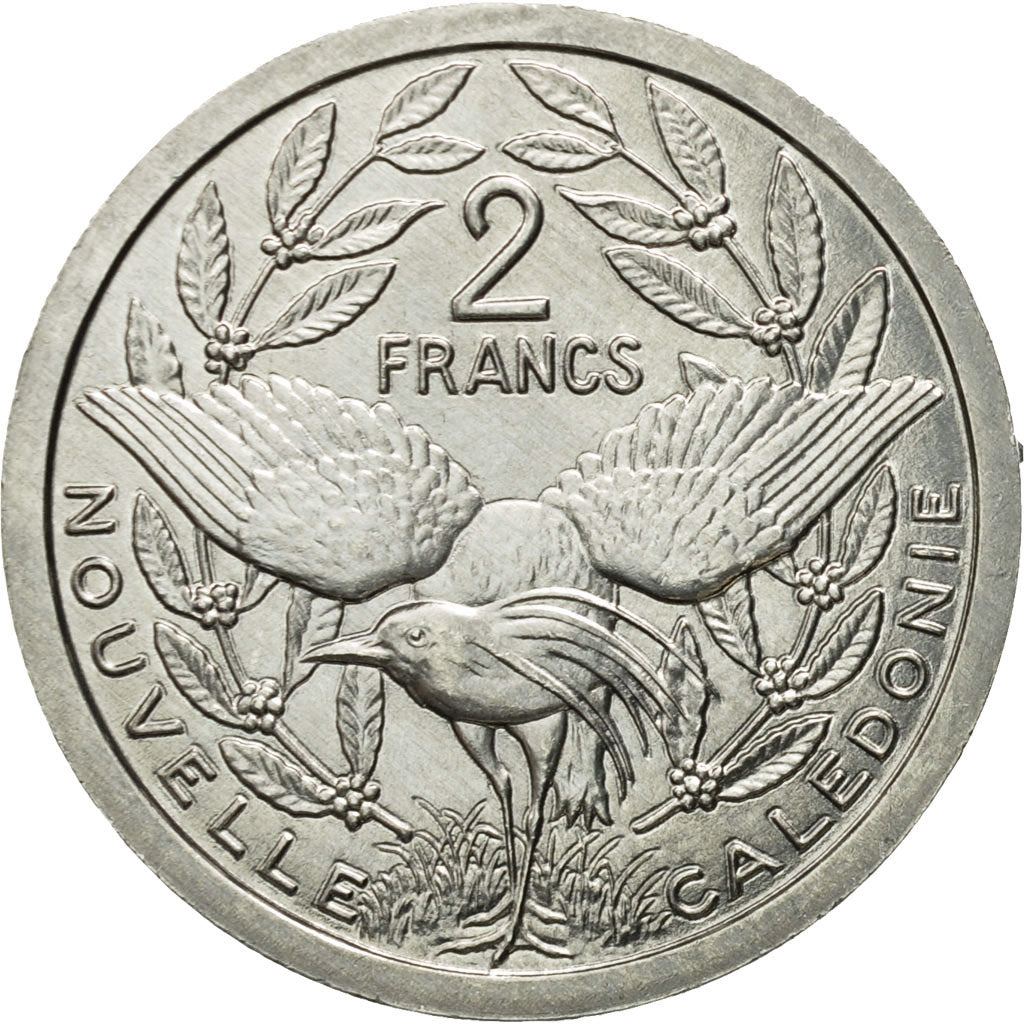 Coin, New Caledonia, 2 Francs, 1995, Paris, MS(63), Aluminum, KM:14