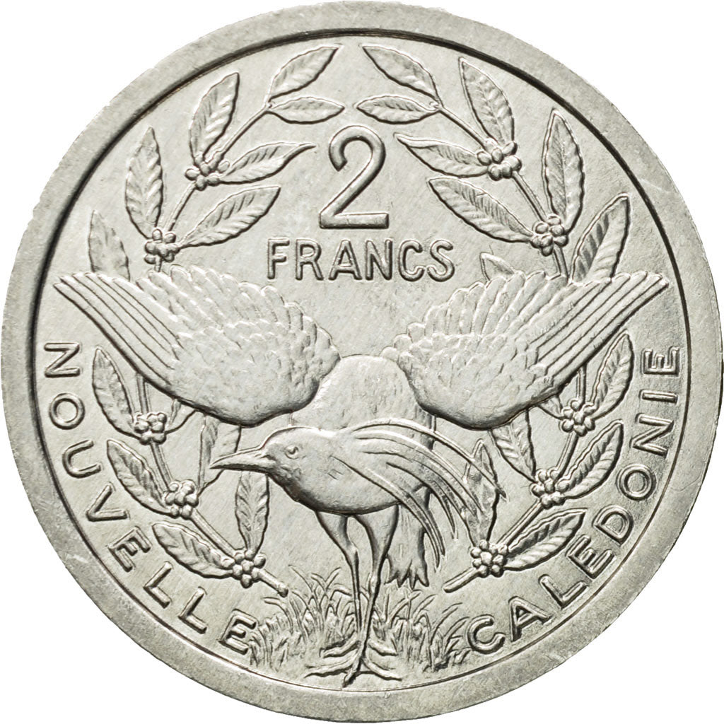 Coin, New Caledonia, 2 Francs, 1995, Paris, MS(60-62), Aluminum, KM:14
