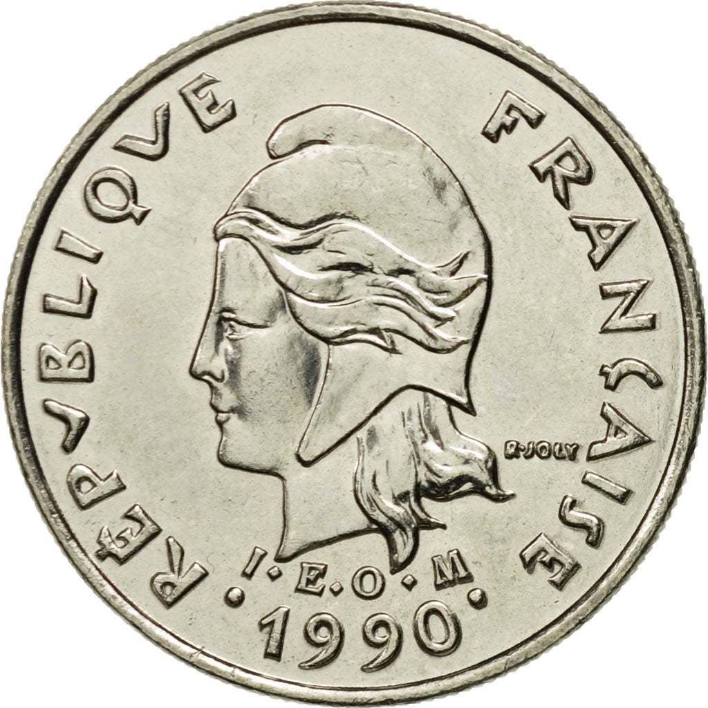 Coin, New Caledonia, 10 Francs, 1990, Paris, MS(63), Nickel, KM:11