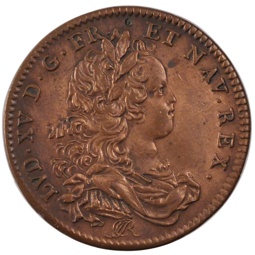 France, Royal, Token, 1716, EF(40-45), Copper, Feuardent #2868, 6.35