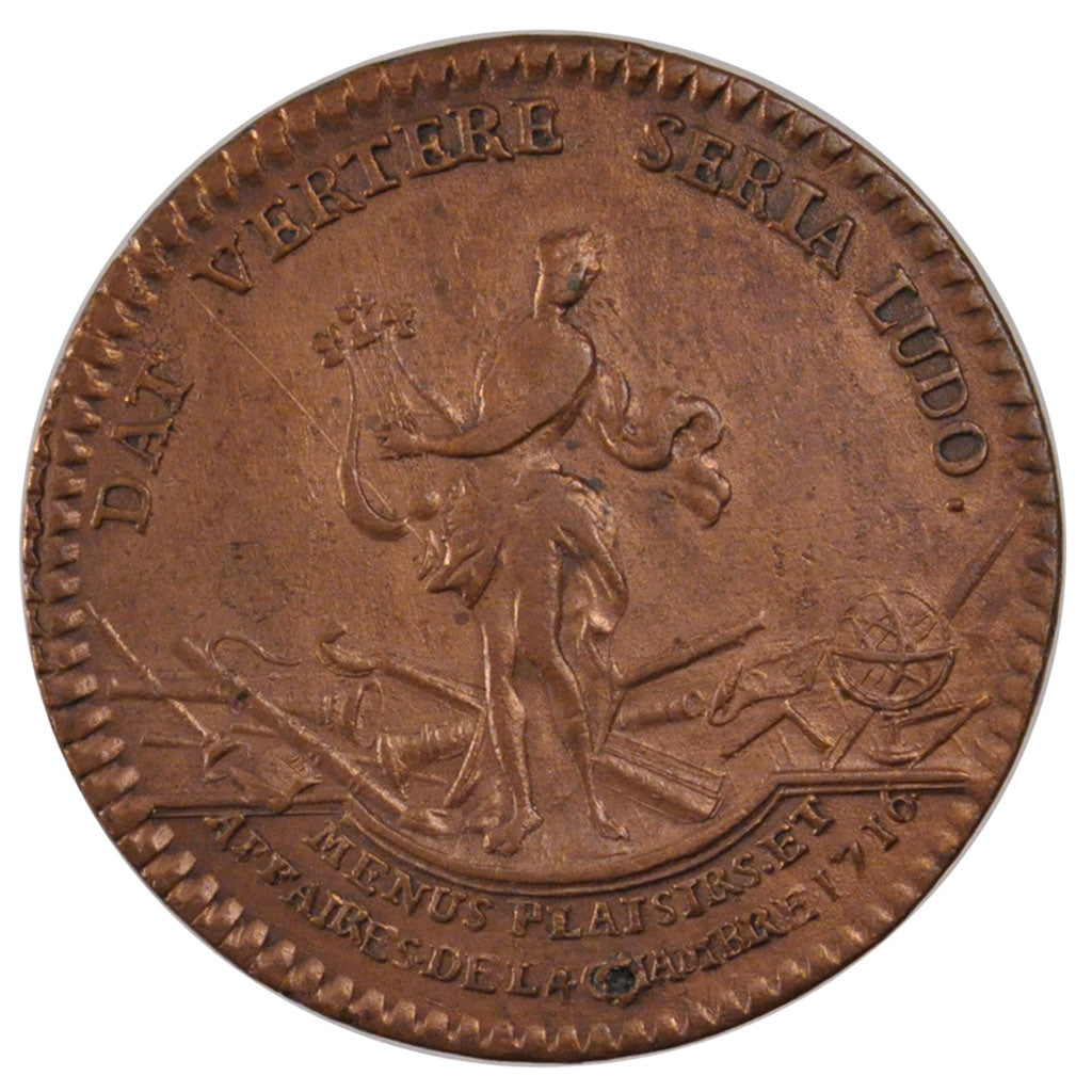 France, Royal, Token, 1716, EF(40-45), Copper, Feuardent #2868, 6.35