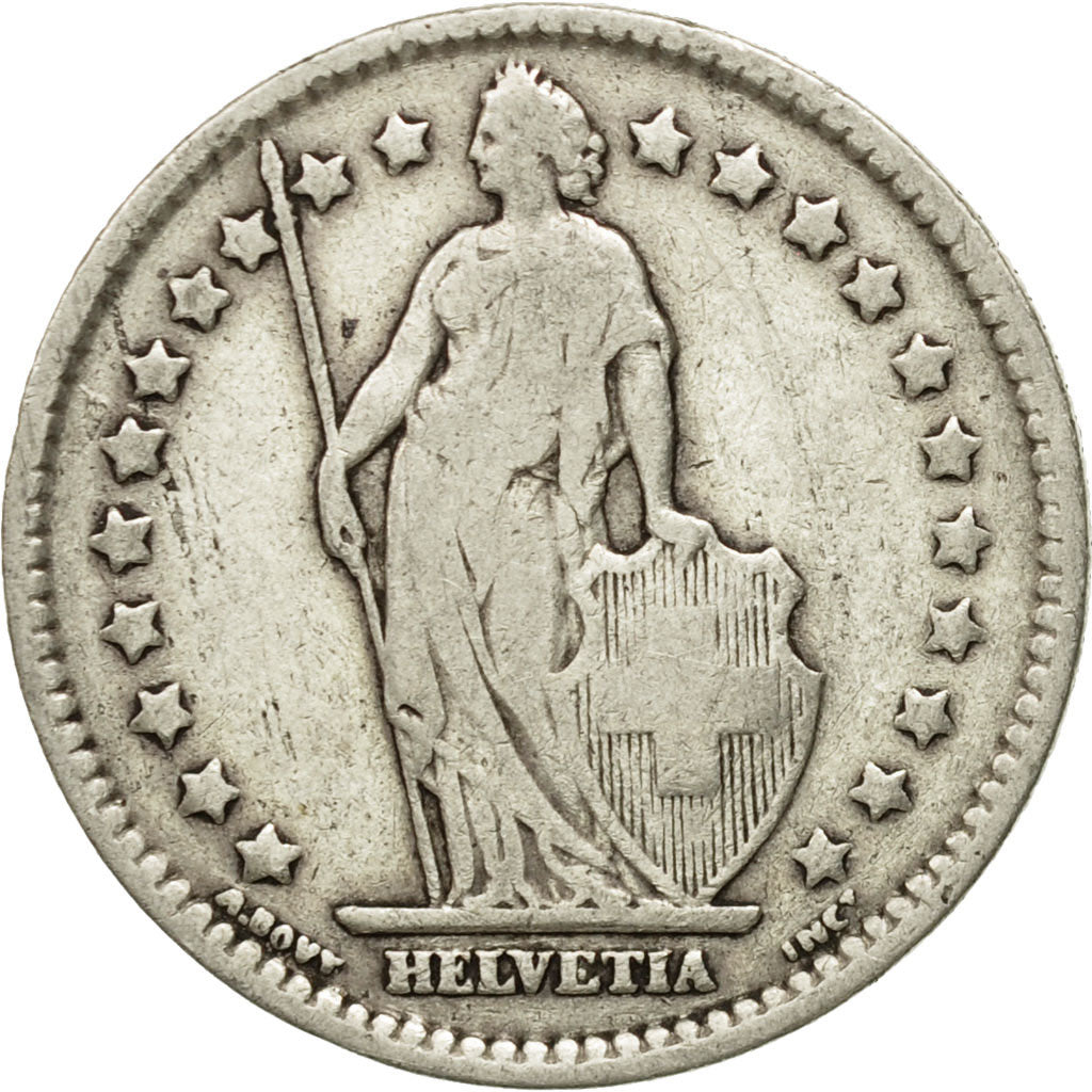 Coin, Switzerland, Franc, 1913, Bern, VG(8-10), Silver, KM:24