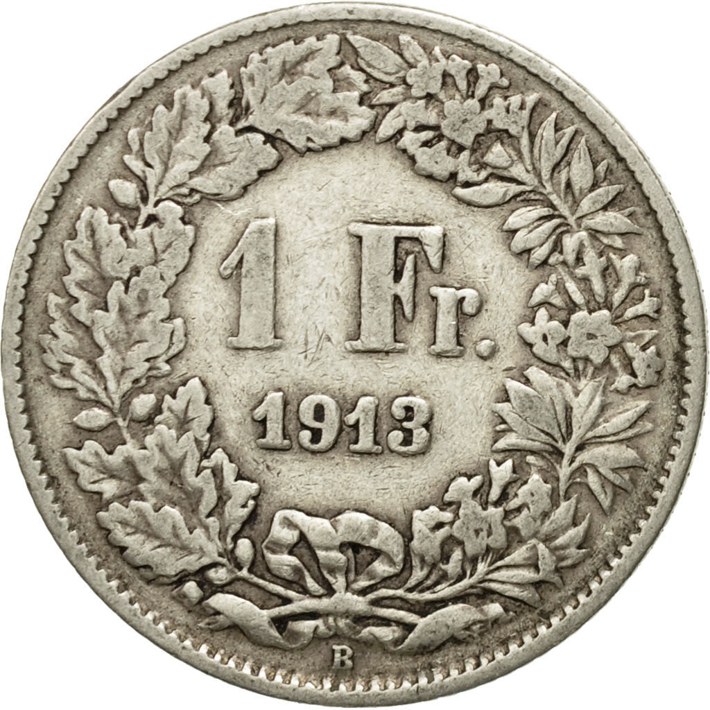 Coin, Switzerland, Franc, 1913, Bern, F(12-15), Silver, KM:24