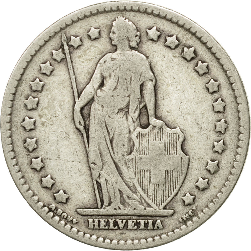 Coin, Switzerland, Franc, 1920, Bern, VG(8-10), Silver, KM:24