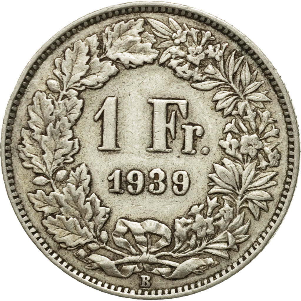 Coin, Switzerland, Franc, 1939, Bern, VF(20-25), Silver, KM:24