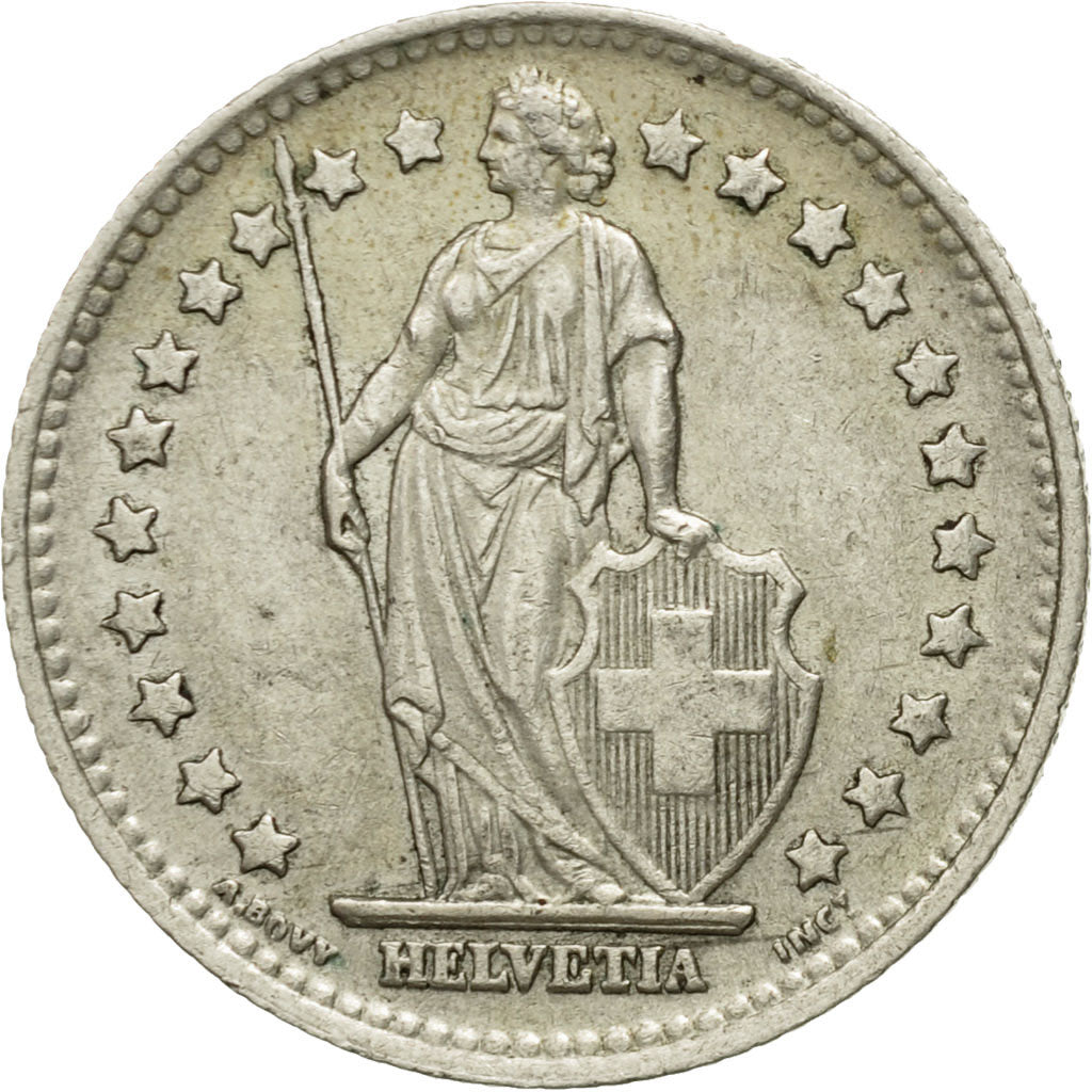 Coin, Switzerland, Franc, 1945, Bern, VF(30-35), Silver, KM:24