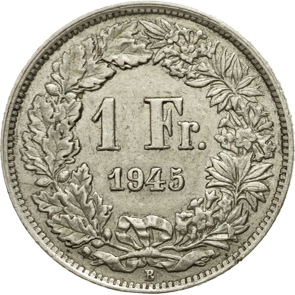 Coin, Switzerland, Franc, 1945, Bern, VF(30-35), Silver, KM:24