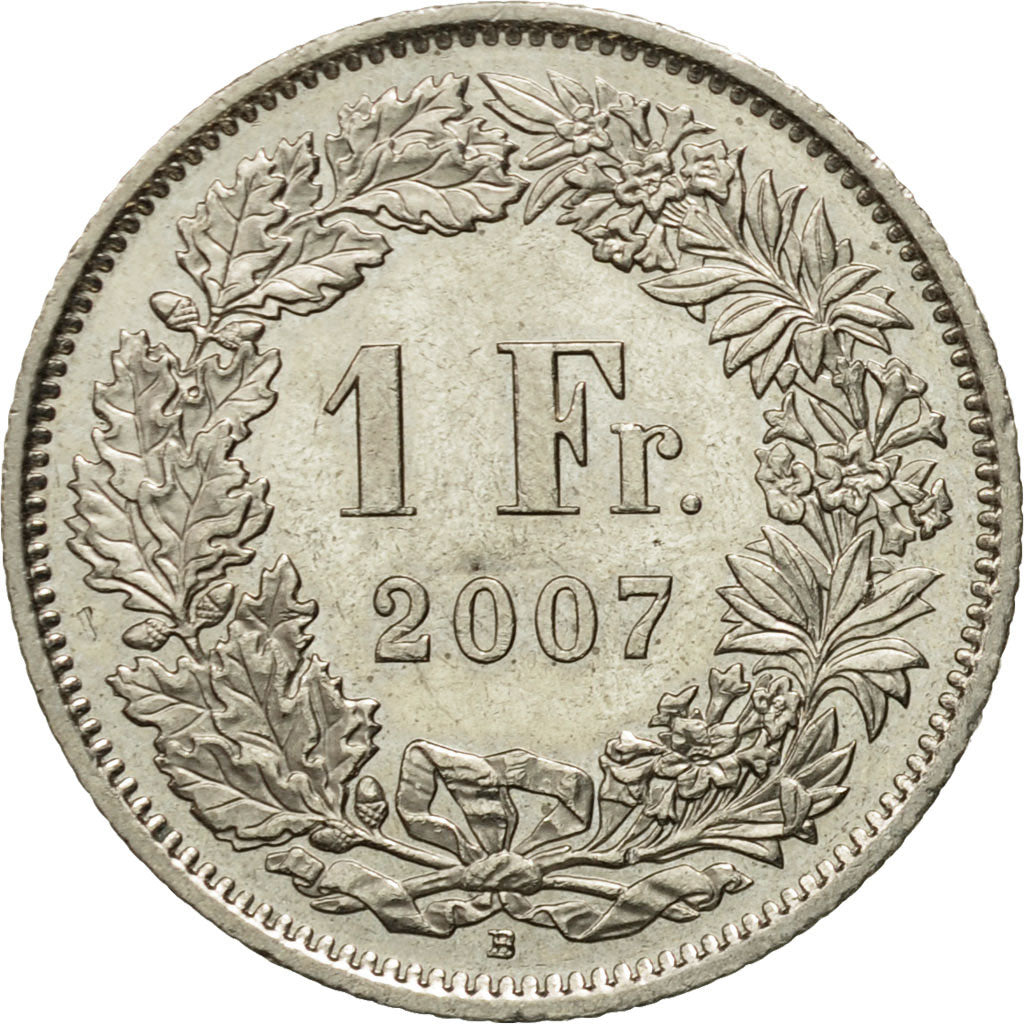 Coin, Switzerland, Franc, 2007, Bern, EF(40-45), Copper-nickel, KM:24a.3