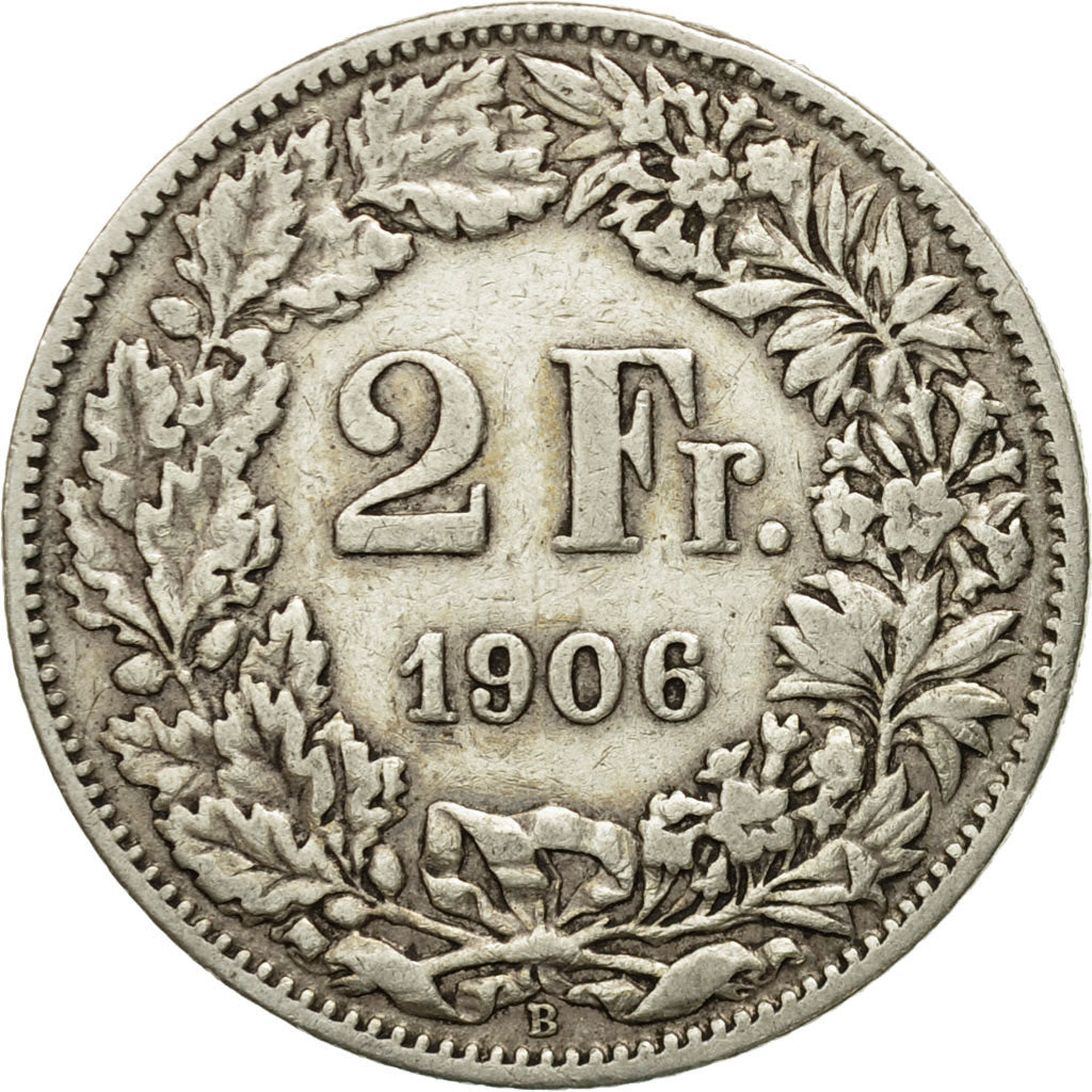 Coin, Switzerland, 2 Francs, 1906, Bern, F(12-15), Silver, KM:21