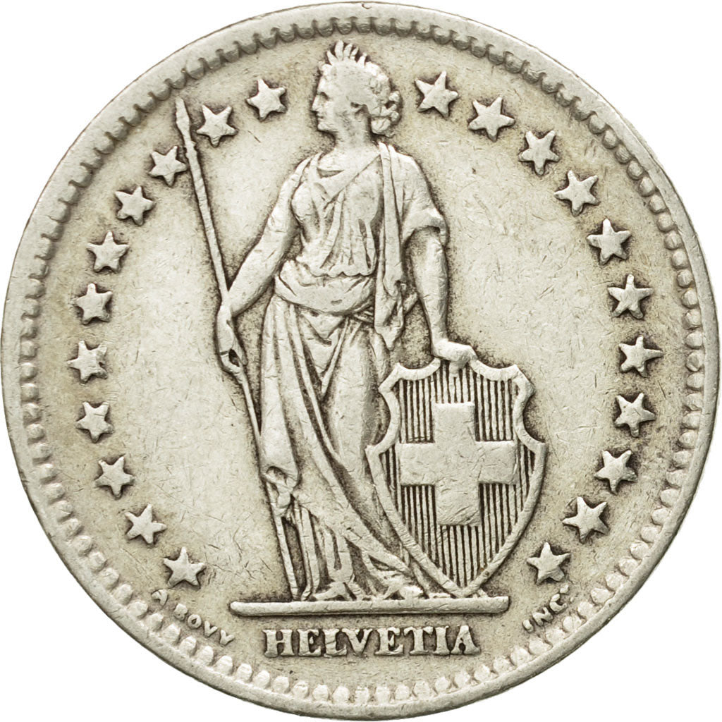 Coin, Switzerland, 2 Francs, 1944, Bern, VF(20-25), Silver, KM:21