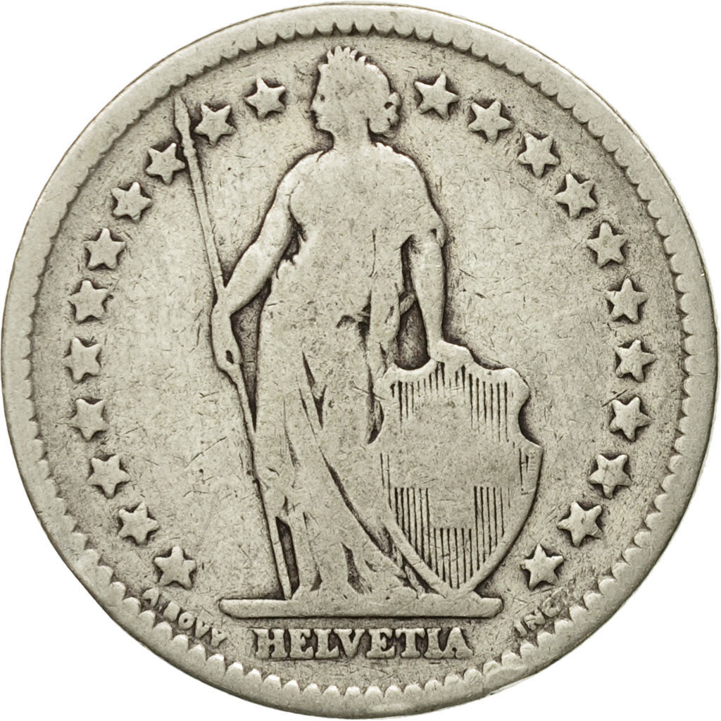 Coin, Switzerland, 2 Francs, 1886, Bern, VG(8-10), Silver, KM:21