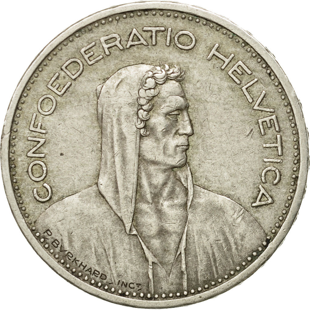 Coin, Switzerland, 5 Francs, 1935, Bern, EF(40-45), Silver, KM:40