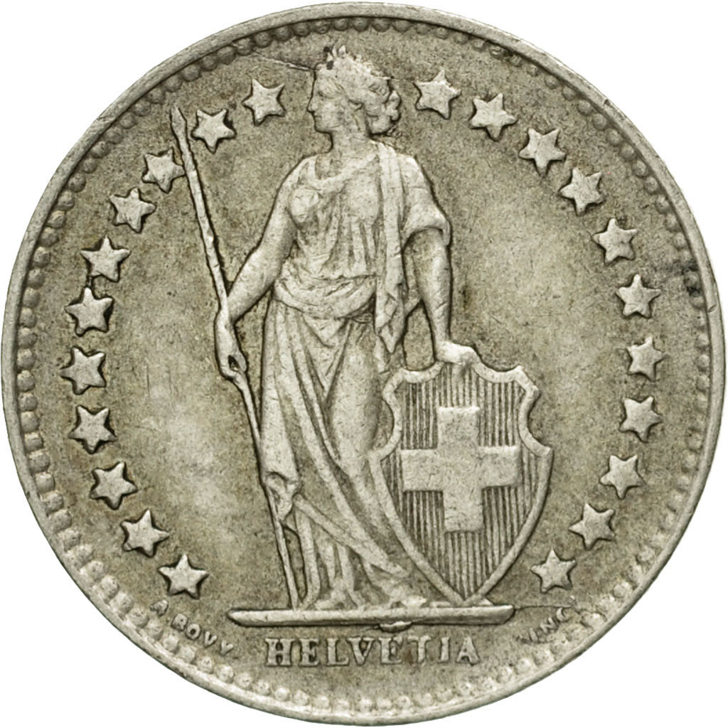 Coin, Switzerland, 1/2 Franc, 1944, Bern, VF(20-25), Silver, KM:23