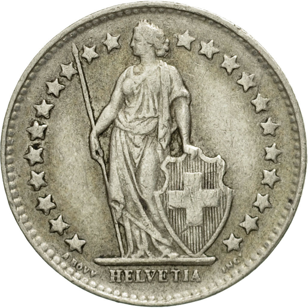 Coin, Switzerland, 1/2 Franc, 1944, Bern, VF(30-35), Silver, KM:23