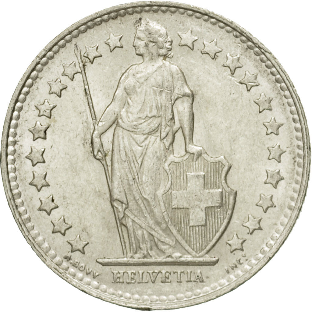 Coin, Switzerland, 1/2 Franc, 1953, Bern, EF(40-45), Silver, KM:23