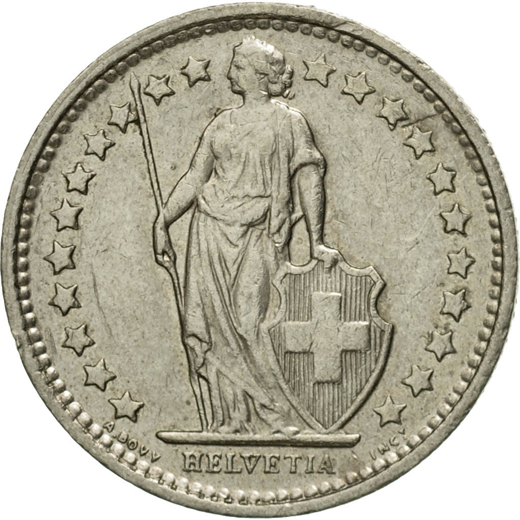 Moneta, Szwajcaria, 1/2 Franc, 1972, Bern, VF(30-35), Miedź-Nikiel, KM:23a.1