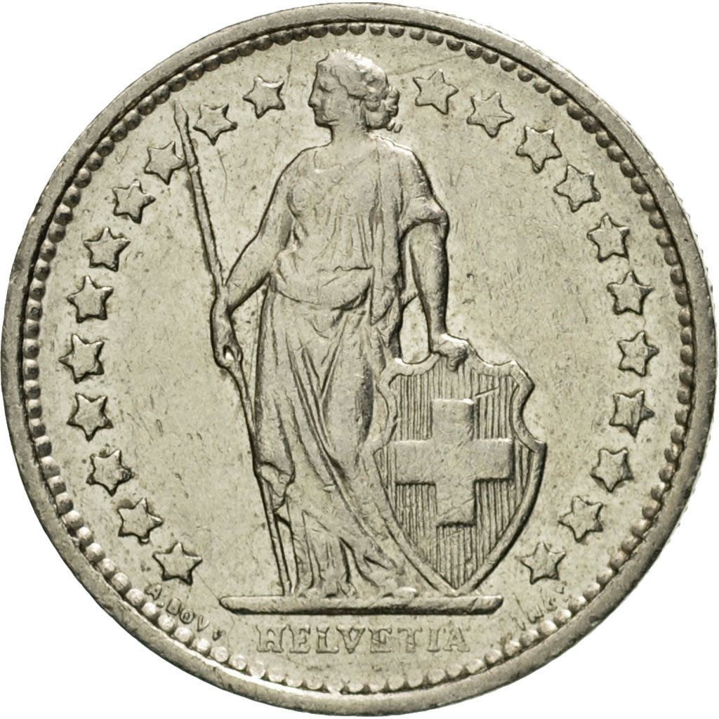 Coin, Switzerland, 1/2 Franc, 1975, Bern, VF(30-35), Copper-nickel, KM:23a.1