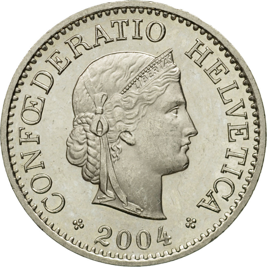 Coin, Switzerland, 10 Rappen, 2004, Bern, AU(55-58), Copper-nickel, KM:27