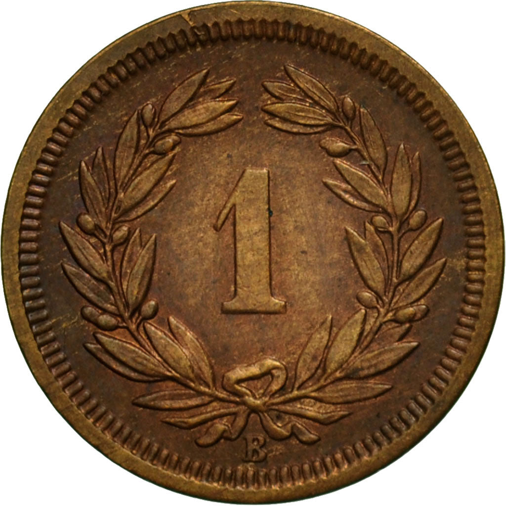 Coin, Switzerland, Rappen, 1872, Bern, MS(60-62), Bronze, KM:3.1