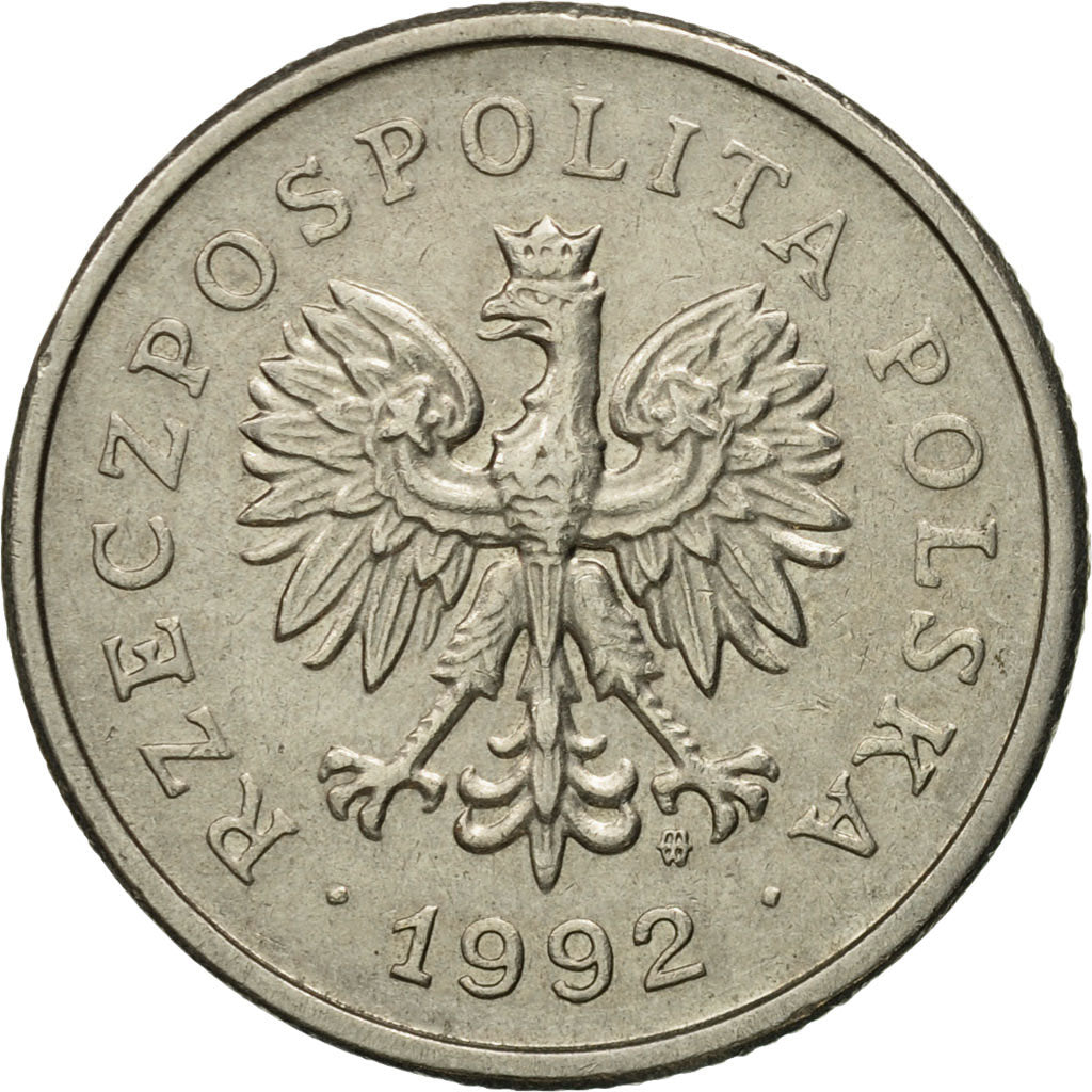 Coin, Poland, Zloty, 1992, Warsaw, EF(40-45), Copper-nickel, KM:282
