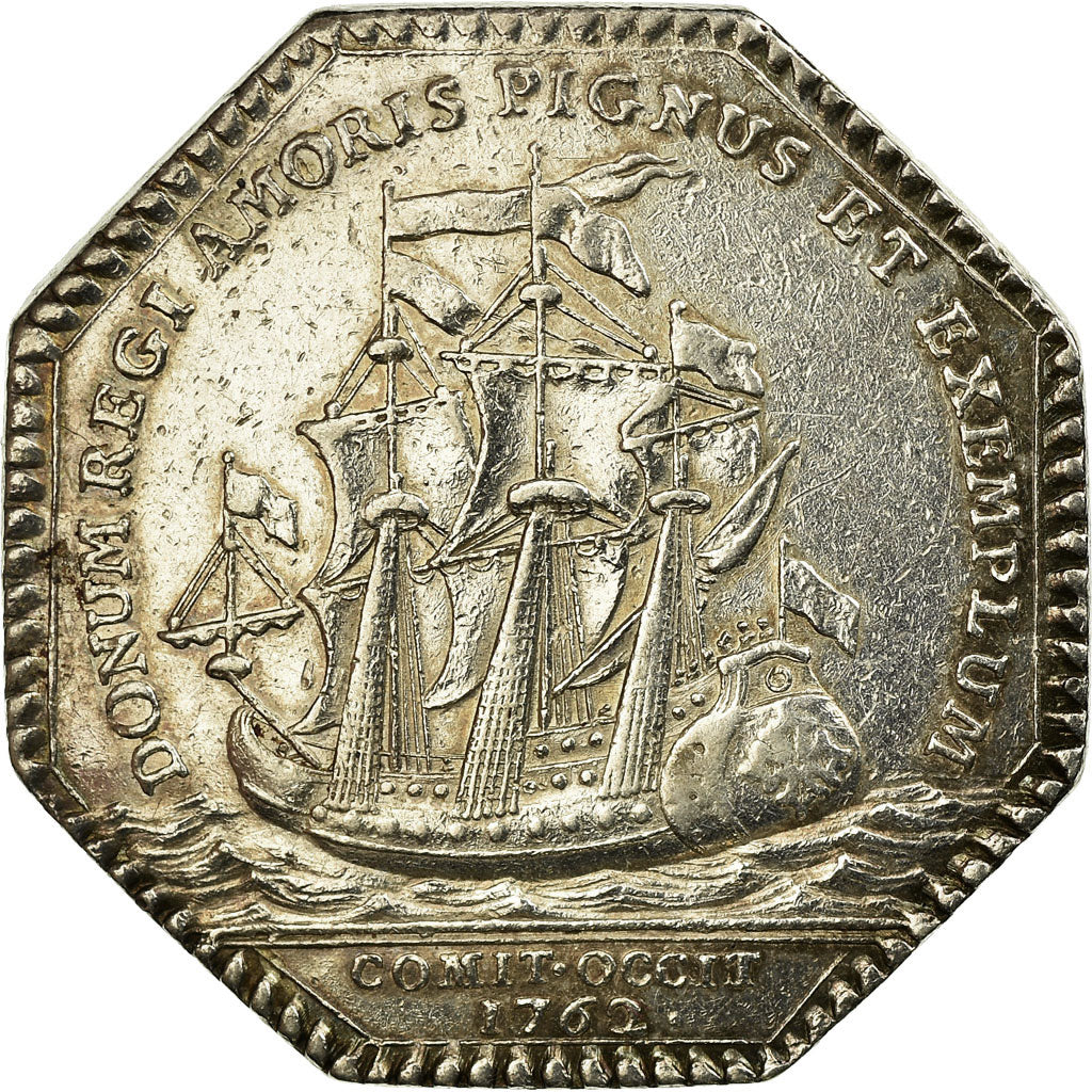 France, Token, Louis XV, Etats de Languedoc, 1762, AU(55-58), Silver