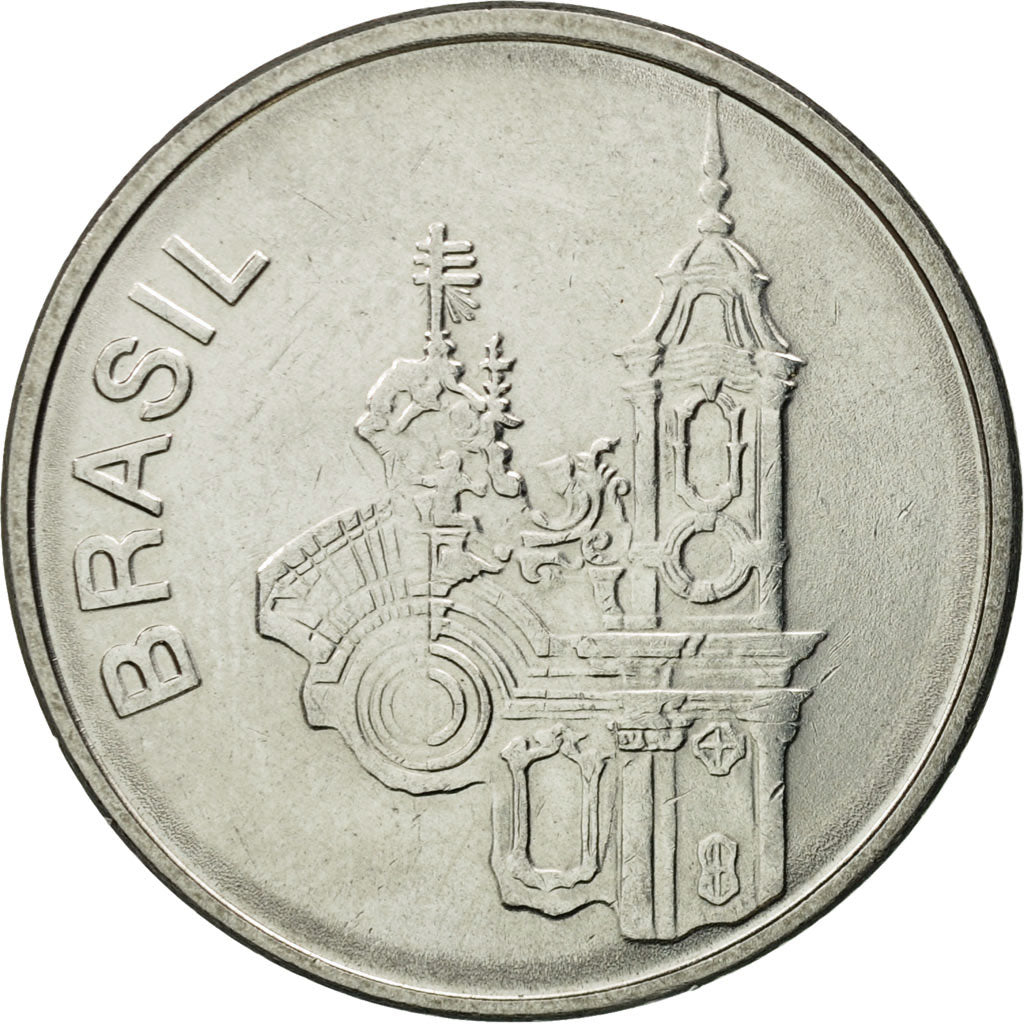 Coin, Brazil, 20 Cruzeiros, 1986, EF(40-45), Stainless Steel, KM:593.2