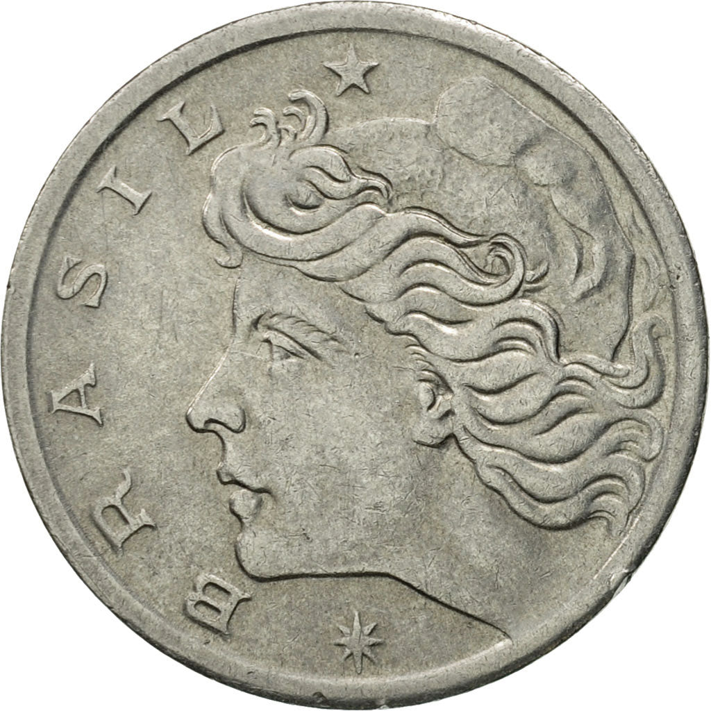 Coin, Brazil, 5 Centavos, 1967, EF(40-45), Stainless Steel, KM:577.1