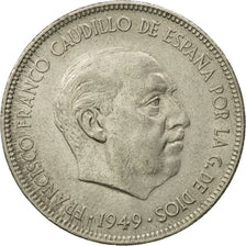 Monnaie, Espagne, Caudillo and regent, 5 Pesetas, 1949, TTB, Nickel, KM:778