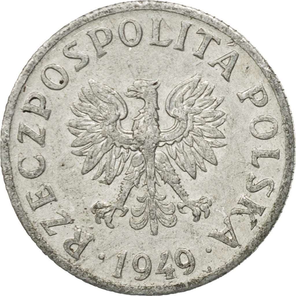 Coin, Poland, 2 Grosze, 1949, EF(40-45), Aluminum, KM:40