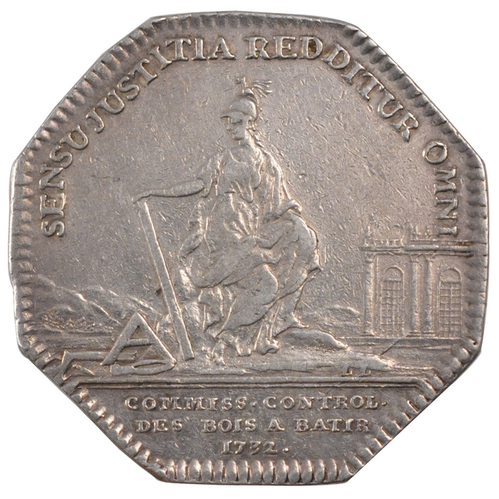 France, Royal, Token, 1732, AU(50-53), Silver, Feuardent #4992, 10.30