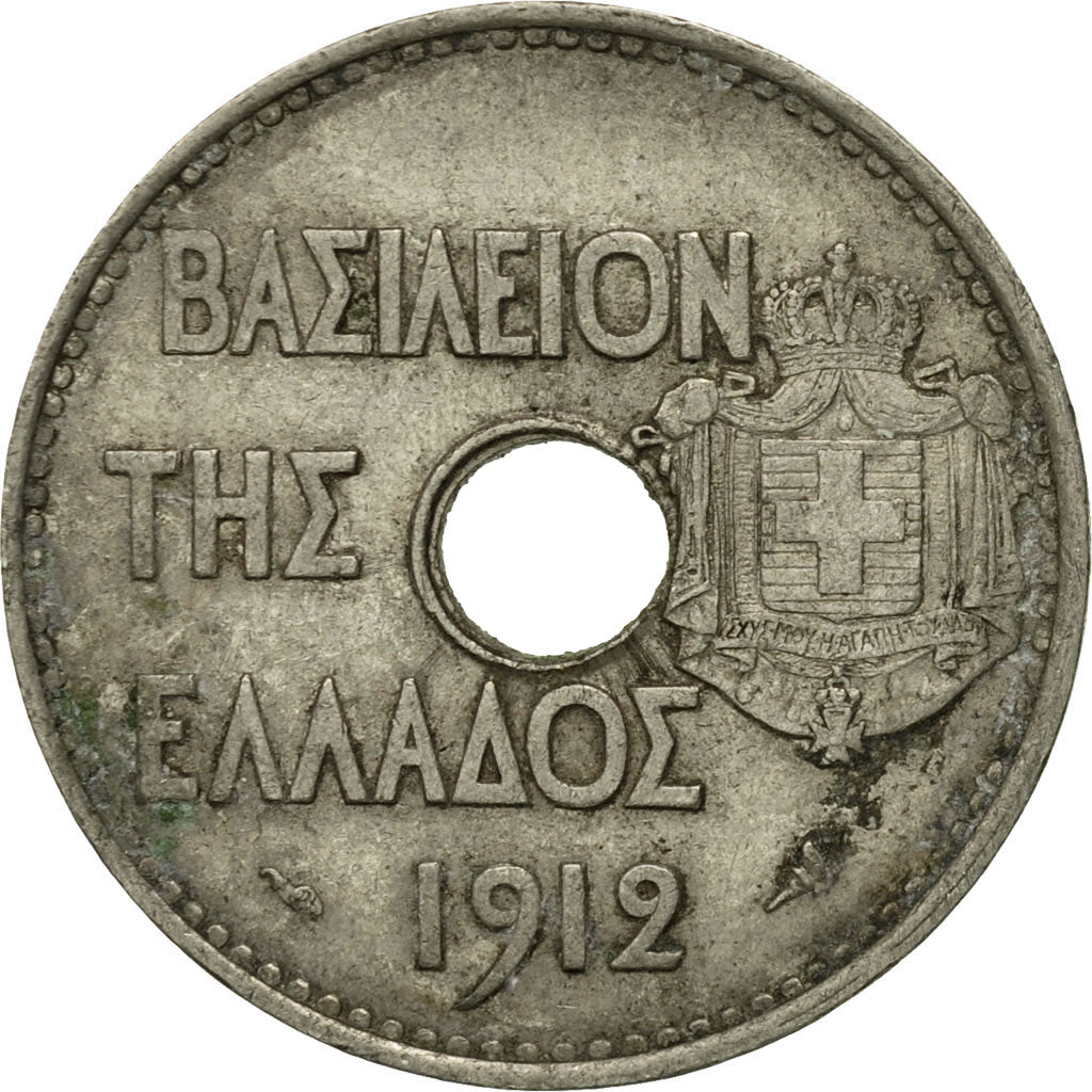 Moneta, Grecia, George I, 20 Lepta, 1912, BB, Nichel, KM:64