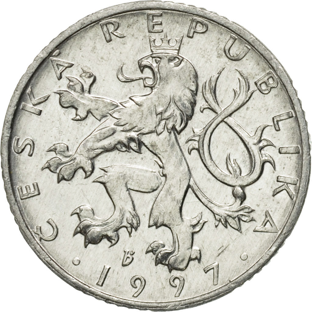 Münze, Tschechische Republik, 50 Haleru, 1997, SS, Aluminium, KM:3.1