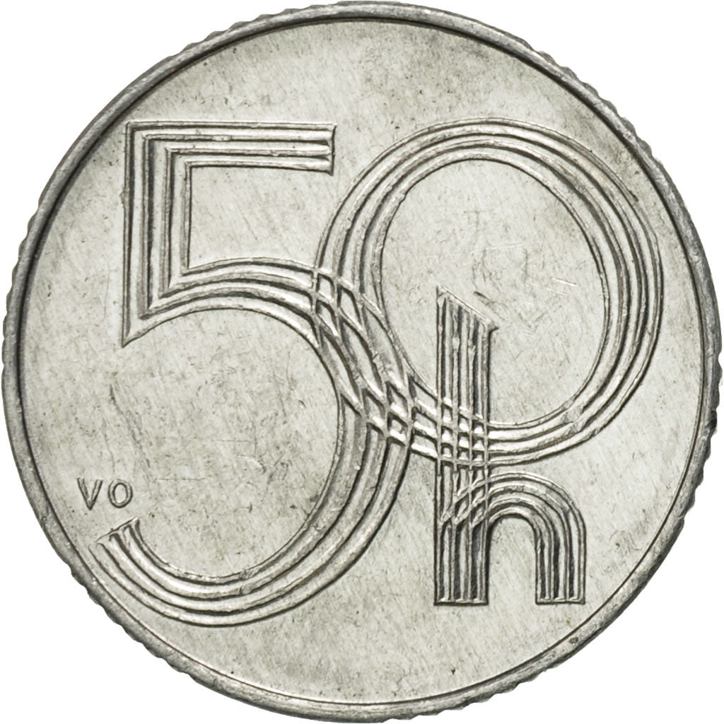 Münze, Tschechische Republik, 50 Haleru, 1997, SS, Aluminium, KM:3.1