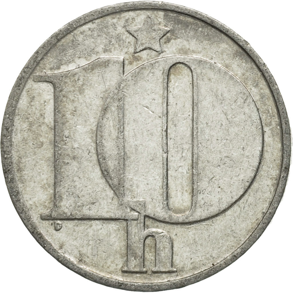 Coin, Czechoslovakia, 10 Haleru, 1974, EF(40-45), Aluminum, KM:80