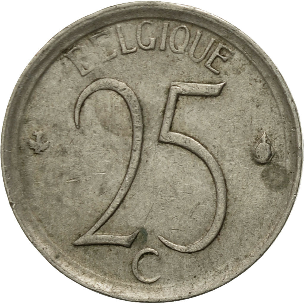 Moneta, Belgio, 25 Centimes, 1965, Brussels, BB, Rame-nichel, KM:153.1